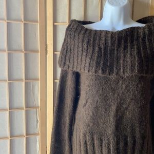 Y2K Chocolate Mohair Cowl Sweater.